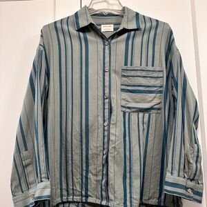 EUC Paper Label Penny Striped shirt green & blue